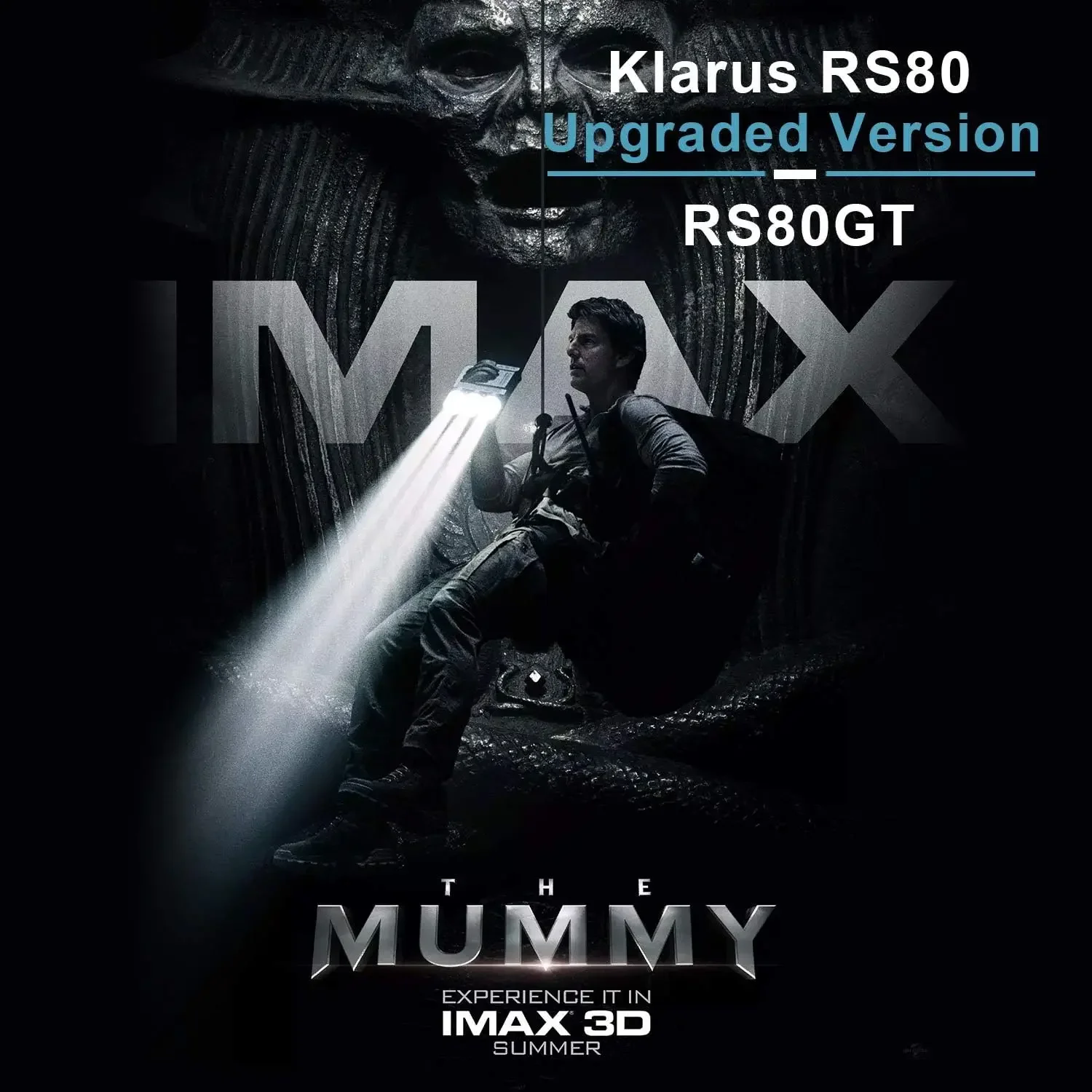 klarus RS80GT 10000 Lumens Ultra-Bright Rechargeable Portable Spotlight, 6×3400mAh Battery Pack