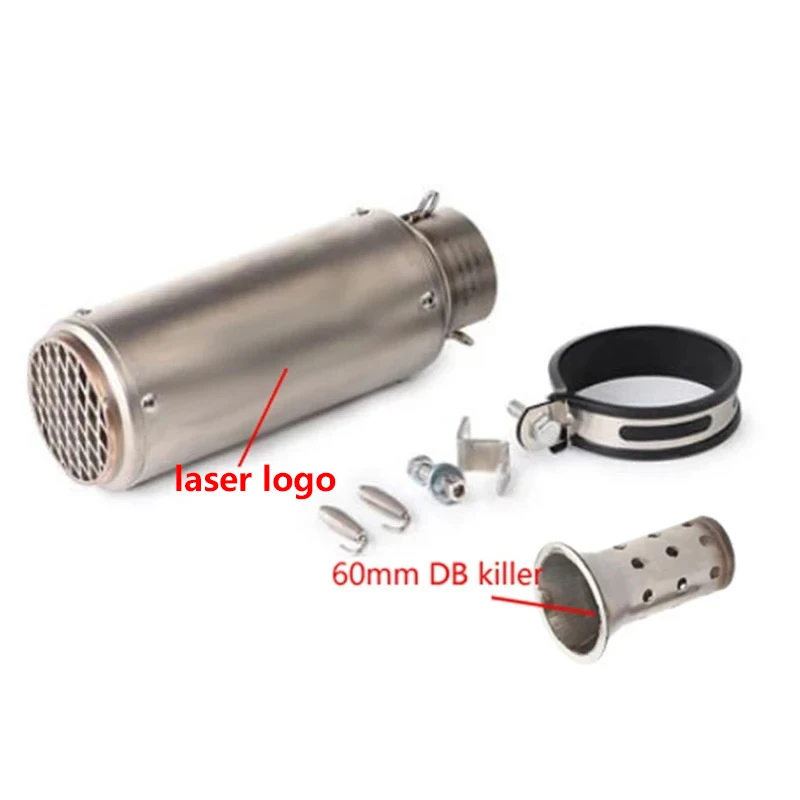 Motorfiets uitlaat inox uitlaat koolstofvezel uitlaat Universele 51/60mm met DB Killer voor z900 R3 R25 MT07 MT09 R1 Z400 Z650