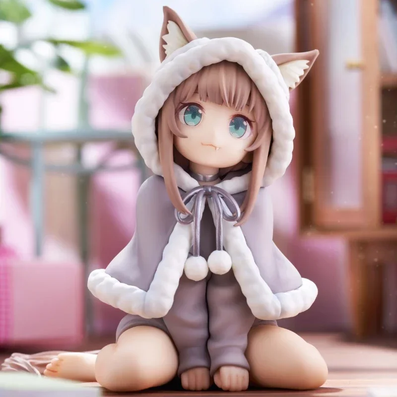 10CM Anime Cute Doll Sakura Soybean My Cat Is A Kawaii Girl Figure Christmas Clothes Cat Girl Figures Model PVC Collection Gifts