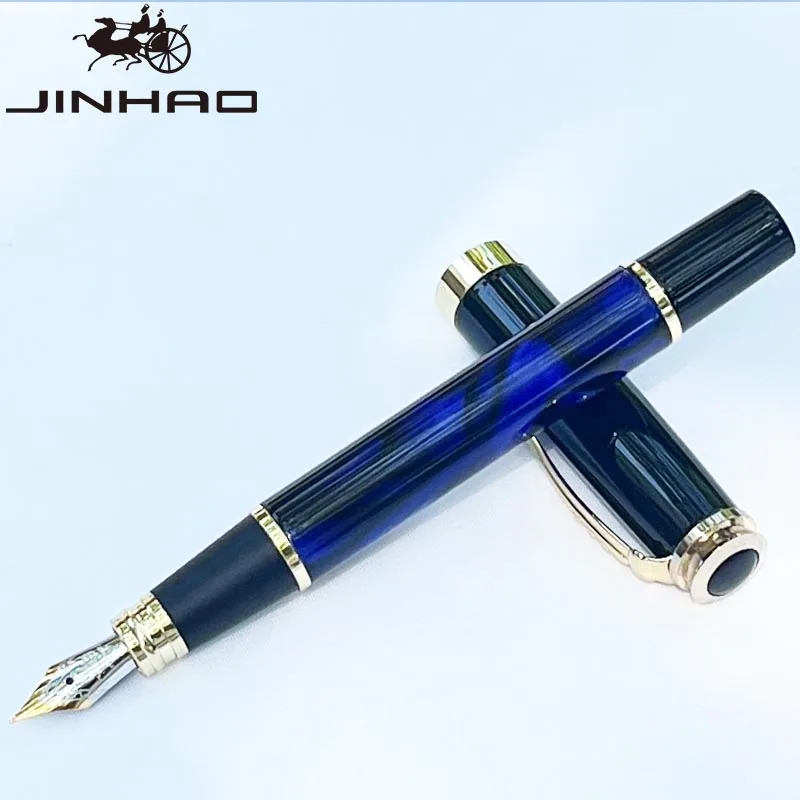 

1 шт. JINHAO 500, роскошные лучшие подарки, офицерские принадлежности, синяя гладкая металлическая иридиевая ручка Wriitng