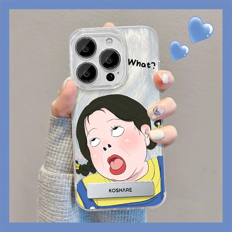 For iphone 15 promax phone case iphone14 Funny Girl stand iphone13 Feathered iphone12 Cute iphone12 Pro cartoon iphone11 Soft