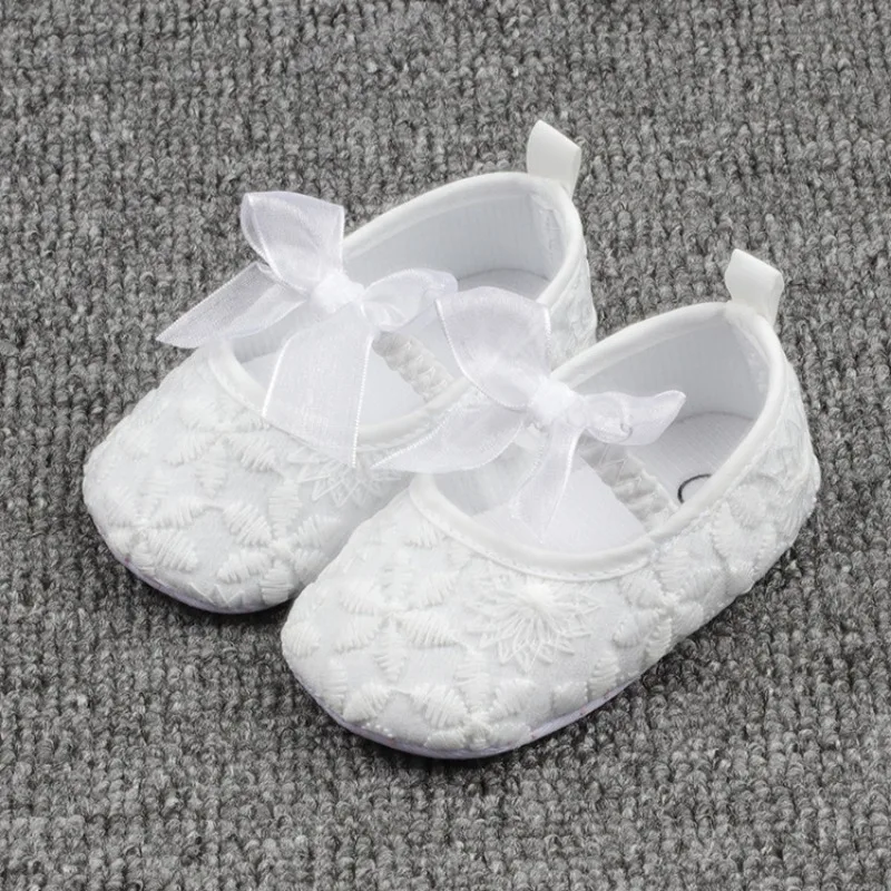 Süßes Mädchen Bowknot weiche Sohle Baby atmungsaktive Schuhe bequeme Unterseite rutsch feste Neugeborenen Schuhe für 0-1 Jahre altes Baby