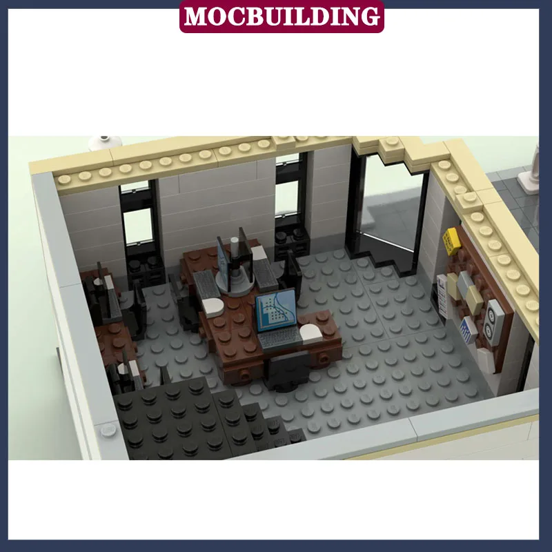 MOC City Building Police Station Model Building Block Assembly Office Room Building Collection Series Toy Gifts