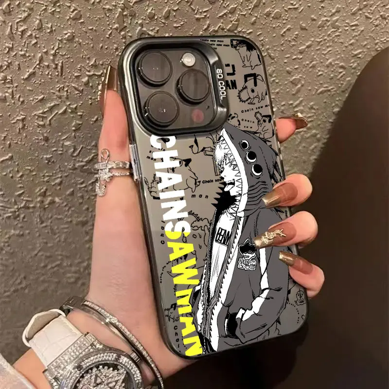Anime japonês motosserra homem coque para apple iphone 17 ar 16e 16 14 15 13 11 pro max plus 12 17 pro caso à prova de choque capa do telefone