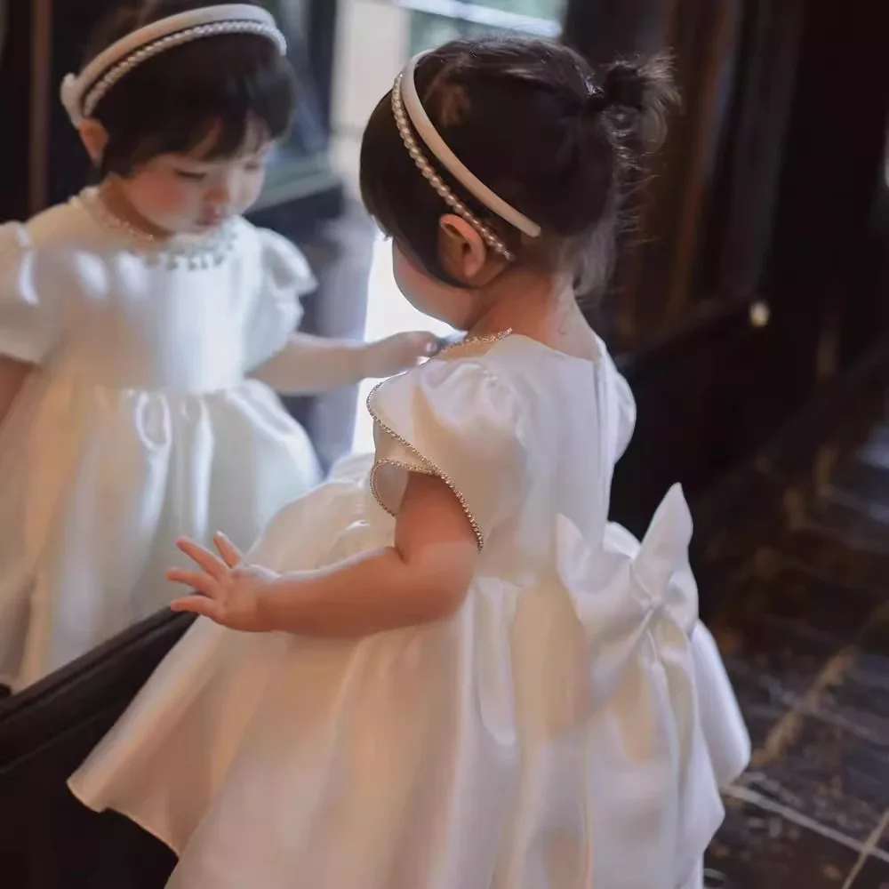 

Вечернее свадебное платье с цветочным узором для девочек, блестящая бабочка, наряд для подружки невесты, платье принцессы для первого причастия, выпускного вечера