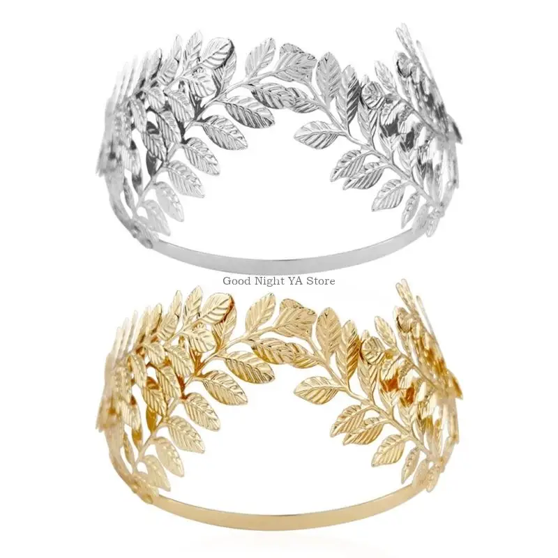 

Wedding Party Crowns With Metal Leaves Adjustable Headbands Hair Ornament Party Hairpiece For Bridal Costume Accessories