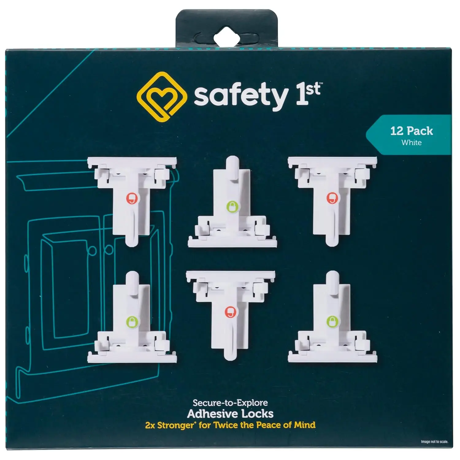 

12-Pack Adhesive Cabinet Locks for Baby Proofing, Child Safety Latches, Easy Install, White