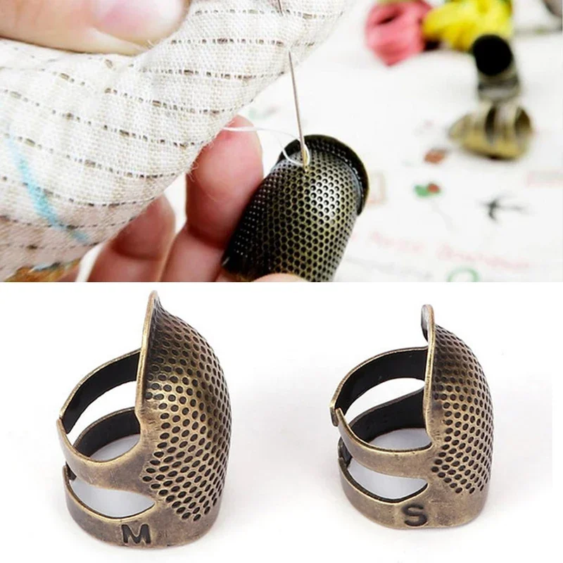 2 Sizes Sewing Thimble Finger Protector Retro Thimble Dedal Costura Knitting Machine Home DIY Thimble Tools Sewing Accessories