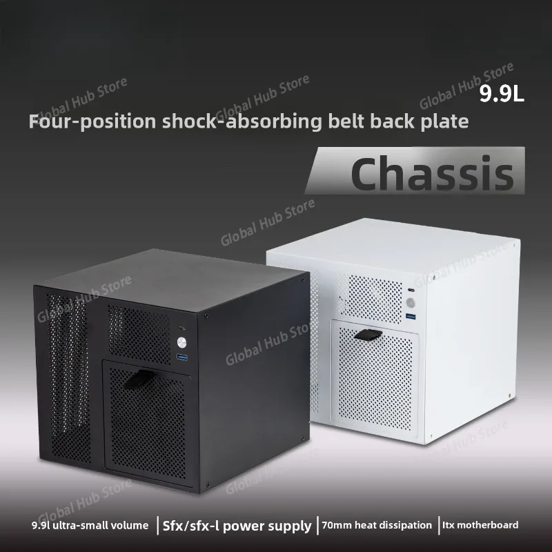 

4-дисковое шасси NAS для блока питания Ursa Minor SFX, основная плата ITX для летающей коровы, черная группа, сервер для домашнего хранения, маленькое шасси