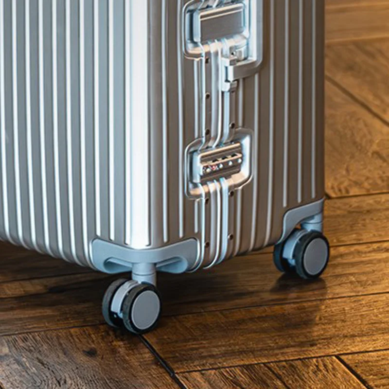 KO-KU 100% حقيبة ألومنيوم بالكامل 3:7 حقيبة معدنية سميكة 22-32 بوصة سعة كبيرة للأمتعة 20 بوصة قفل جمركي TSA #3