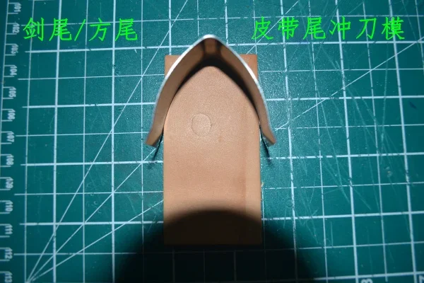 Handmade leather knife belt tail cutter die  ten common specifications Sword tail / square tail knife die