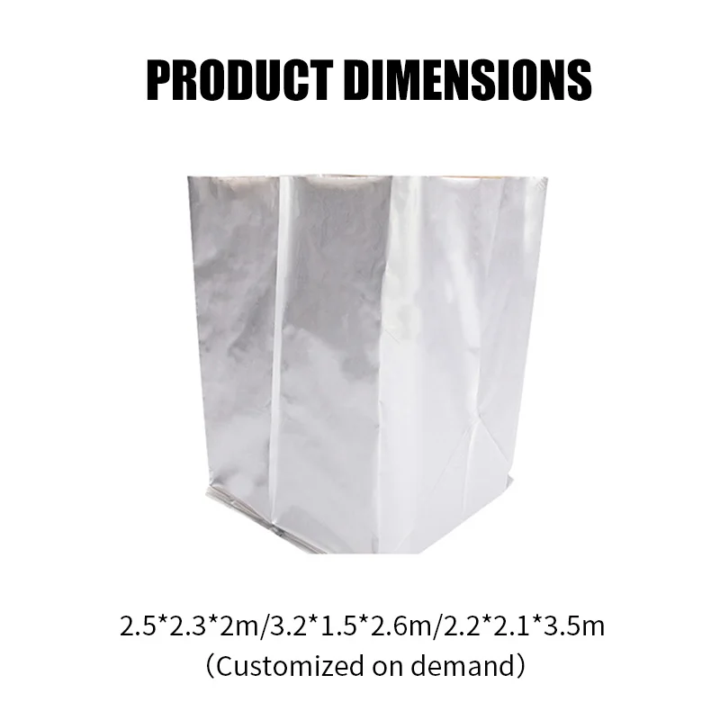 Borsa tridimensionale in foglio di alluminio a fondo piatto con vuoto meccanico su larga scala, borsa in foglio di alluminio resistente all'umidità e antistatico