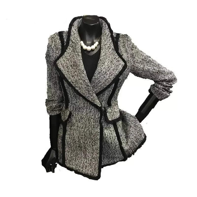 New Women Plaid Single Button Suit Cover Ladies Fashion Personality High Quality Korean Style Slim Blazer Tops Clothing