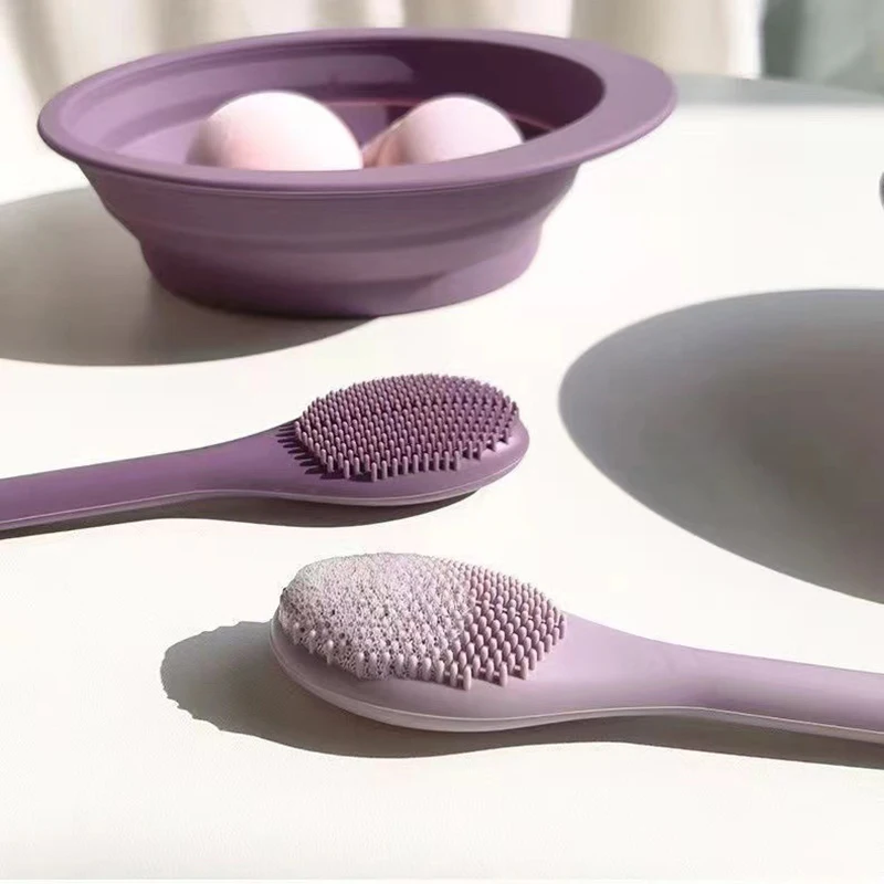 Brosse à double tête en silicone pour masque facial, grattoir à film de boue, outil de soins du visage, livres de massage, salon de beauté SPA, bricolage