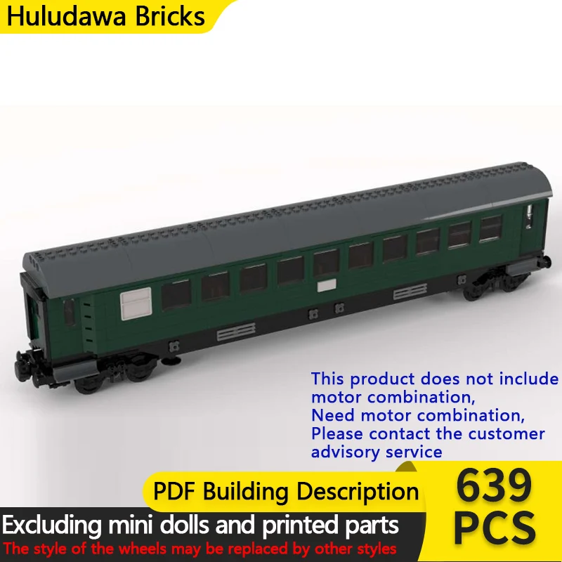 Stadtauto-Modell MOC Bausteine Eisenbahn Zug Grün Schnellzug Modulare Technologie Kinder Urlaubsgeschenke Zusammenbaubares Spielzeug-Set