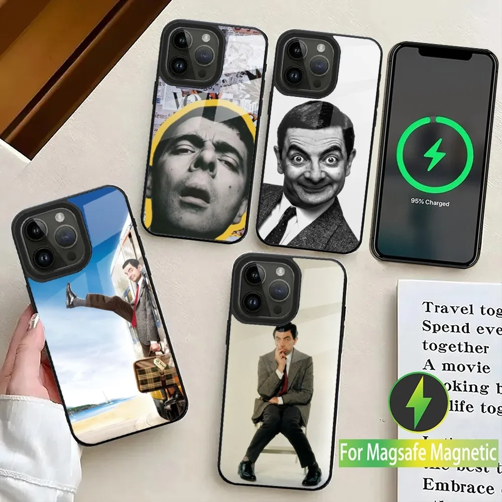 Funny Mr B-BeanS Phone Case For iPhone 16,15,14,13,12,11,Plus,Pro,Max Mini Magsafe Magnetic Wireless Charging