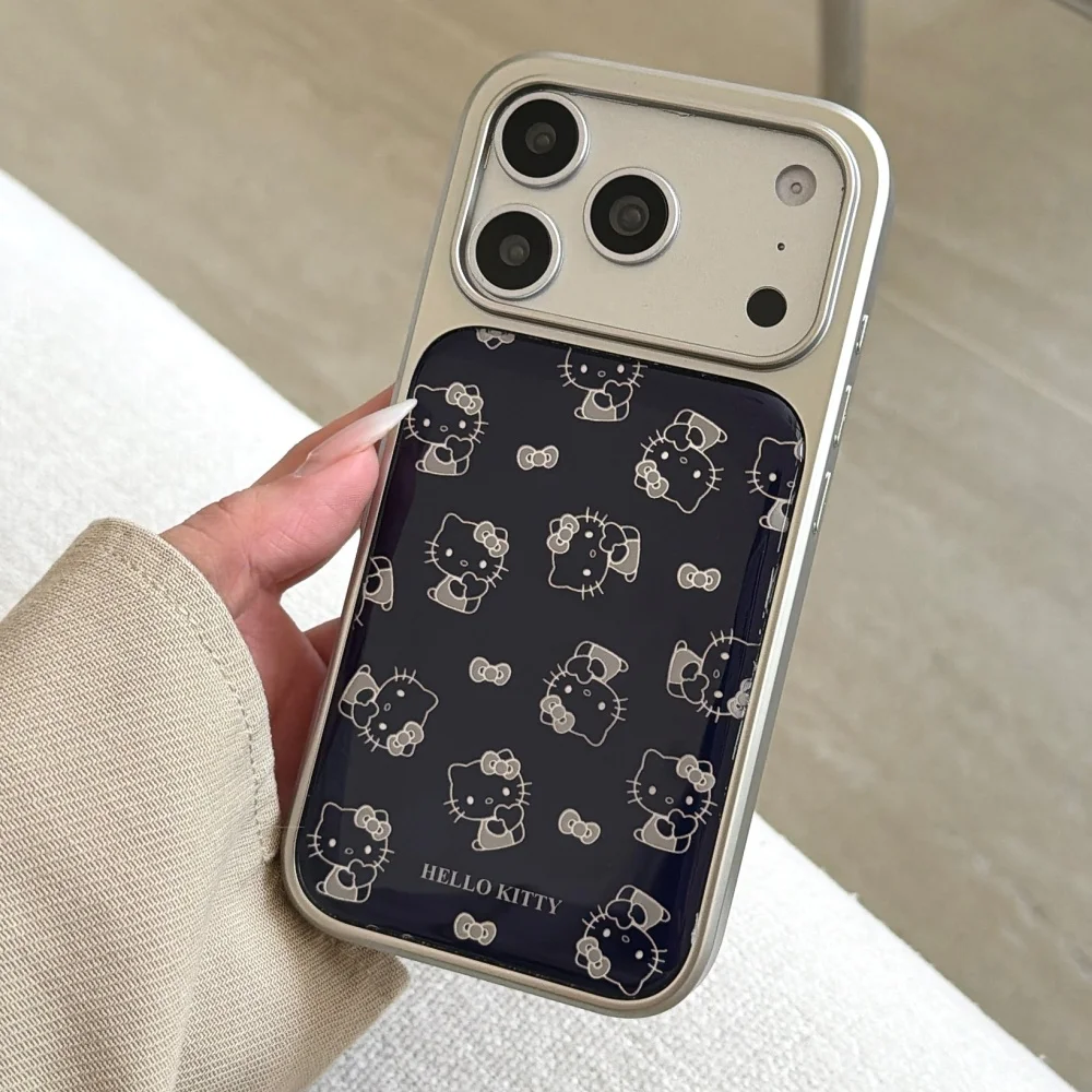 حافة فضية بالتنقيط الغراء المخفية الأزرق KT مناسبة لحالة هاتف أبل 17 برو ماكس 16 15 14 13 برو ماكس جراب هاتف مع الملحقات #2