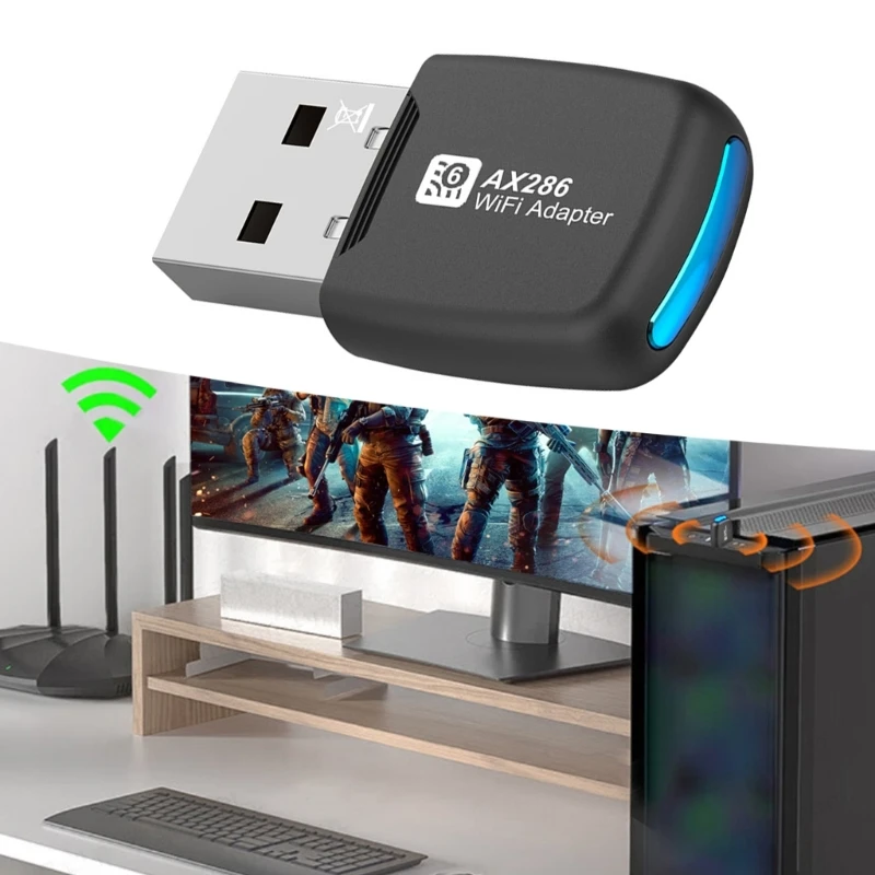 AX300 واي فاي USB استقبال WIFI6 محول واي فاي عصا 2.4Ghz اتصال لاسلكي بالشبكات لأجهزة الكمبيوتر المحمولة سطح المكتب بدون سائق