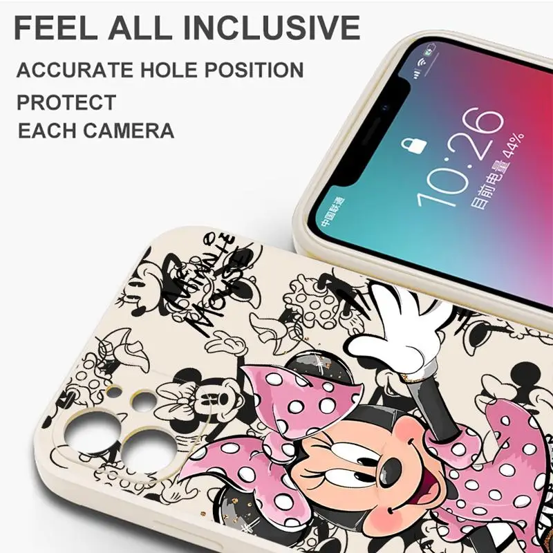 Disney Mickey Minnie Mouse Phone Case for Samsung Galaxy A20s A02s A10 A04 A04s A31 A71 4G A50 A05S A30 A02 Square Liquid Cover