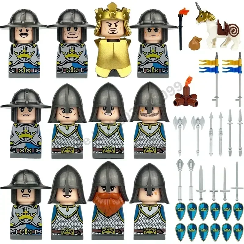 Crusader Knights Roman Warriors Middle Ages Medieval Europe Military Building Blocks Figures Castle Kingdom King Legion Set
