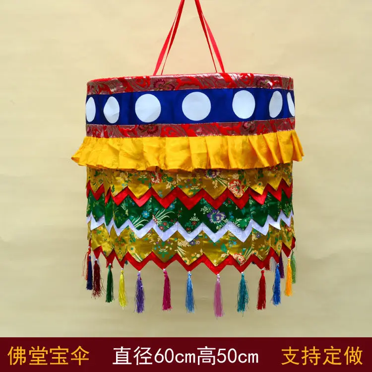 Tibetan Style Indoor Decor Victory Banner Buddhist Temple Altar Ornament Handmade Miniature Model D60 H50