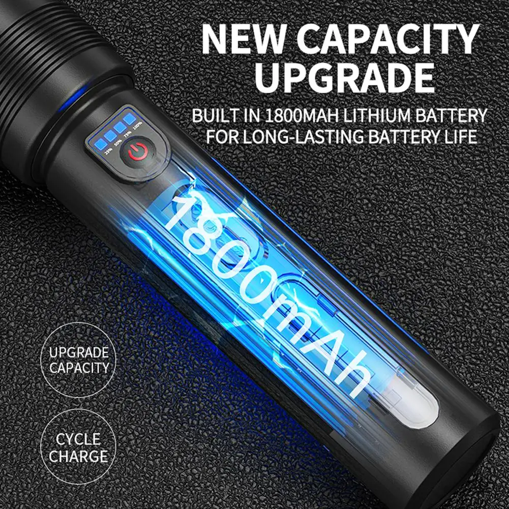 جديد تلسكوبي التكبير مشاعل نوع قابلة للشحن السوبر مشرق المحمولة سبائك الألومنيوم مصباح يدوي للتخييم في الهواء الطلق الصيد