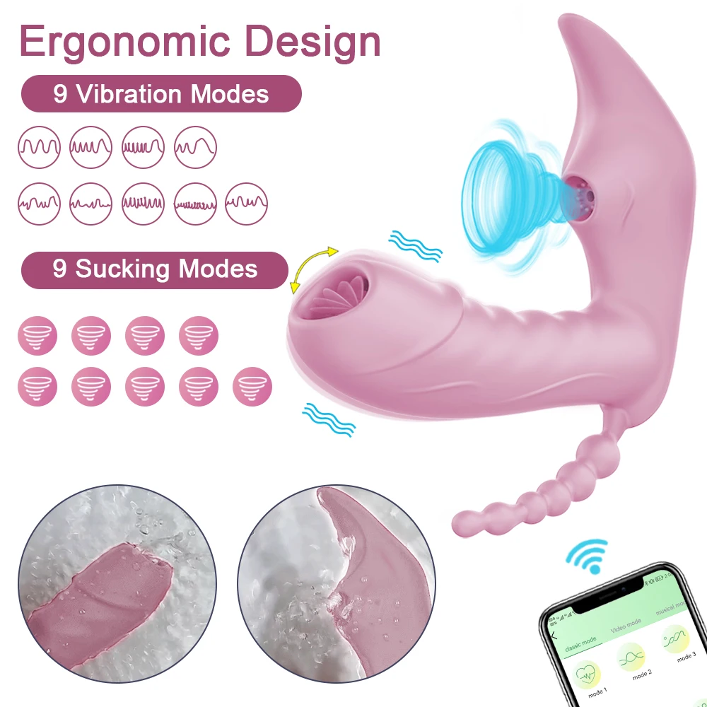 Wireless Remote Control 3 in 1 Bluetooth APP Dildo Vibrator Vagina Sucker Clitoris Stimulator Sex Toys for Women Couple Adult 18