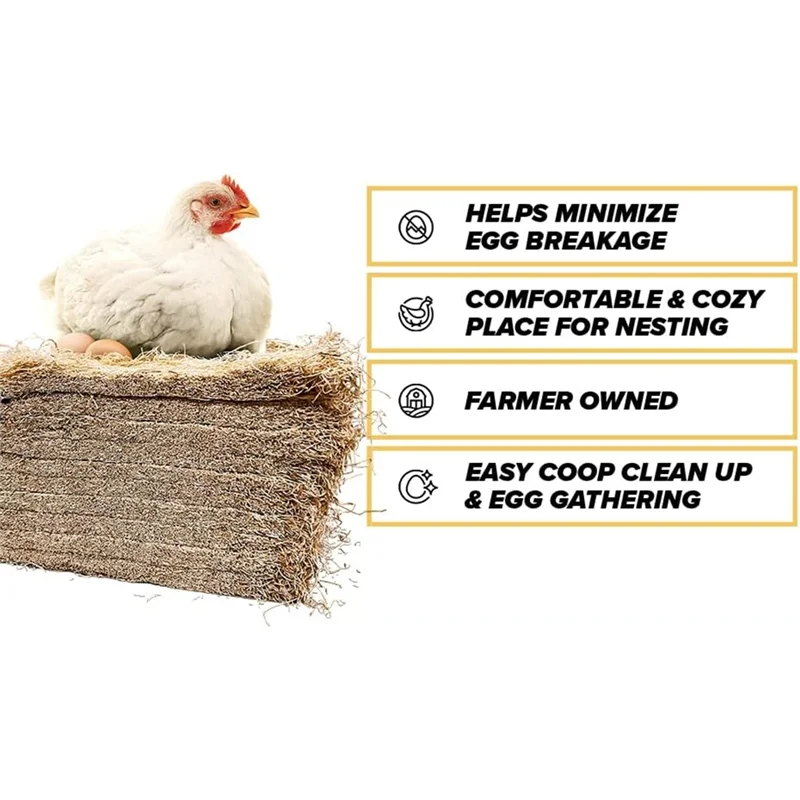 IALJ-Prime Laying Hen Egg Nesting Mat Square Coconut Palm Chicken Nest Mat، وسادات التعشيش في مزرعة المزرعة