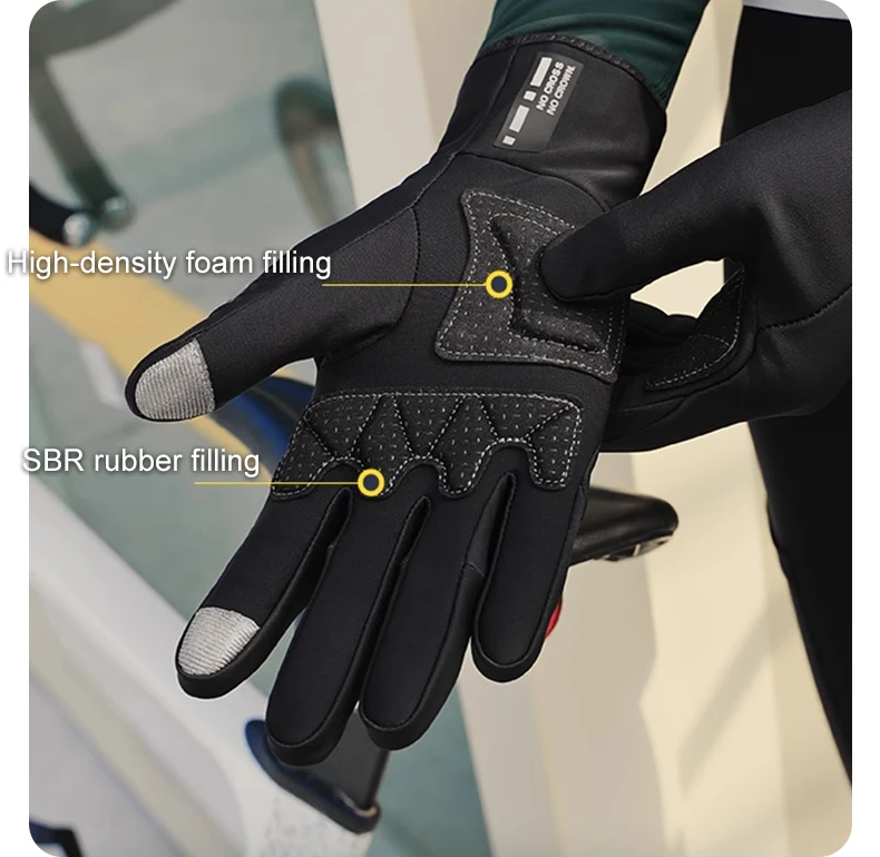 LAMEDA Winter-Fahrradhandschuh, Touchscreen, Reiten, Thermo, warm, Straße, Vollfinger, wind- und wasserdichte Handschuhe, Fahrradzubehör – Detail 4