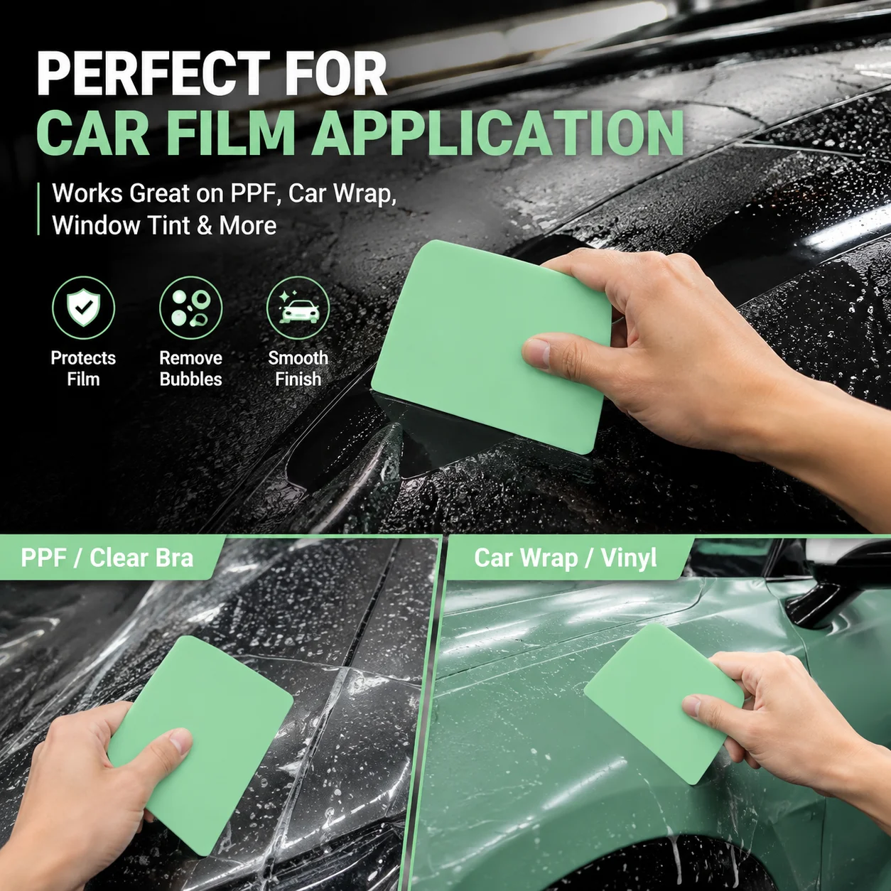 Car Film Squeegee Soft Edge Window Tint Tool PPF Vinyl Wrap Installation Scraper Bubble Water Remover Auto Wrapping Tool