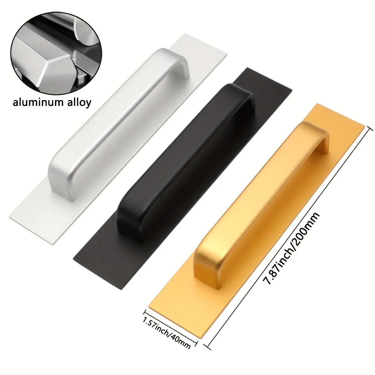 1PC Self Adhesive Cabinet Handle Aluminium Alloy Drawer Push Pull Handles Helper No Drilling Stick On Handle For Kitchen Closet