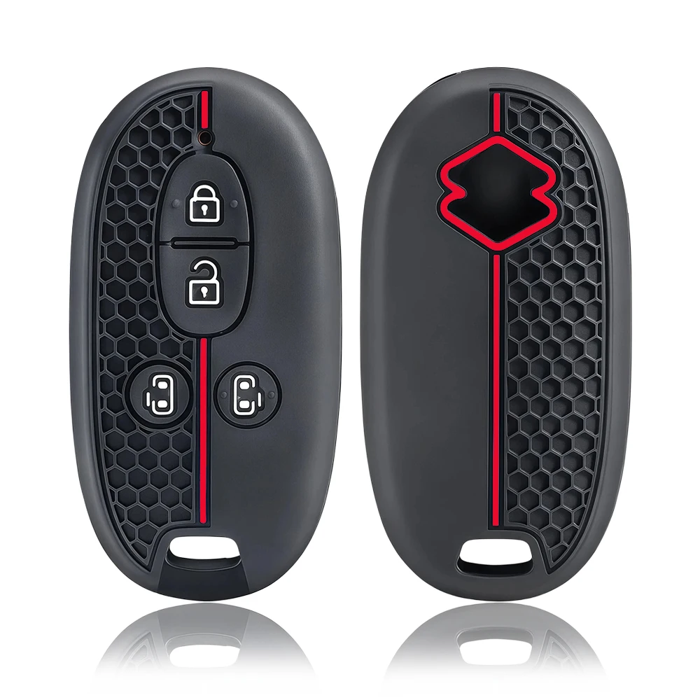 Silicone 4 Buttons Car Key Case Cover Shell Fob For Suzuki Palette Solio MR Wagon Hustler Alto Lapin Every Spacia Protector