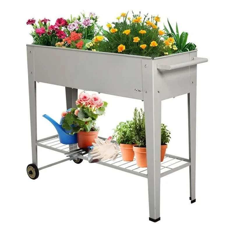 multifunctional tall garden bed removable outdoor planting box elevated metal flower pot vegetable cultivation