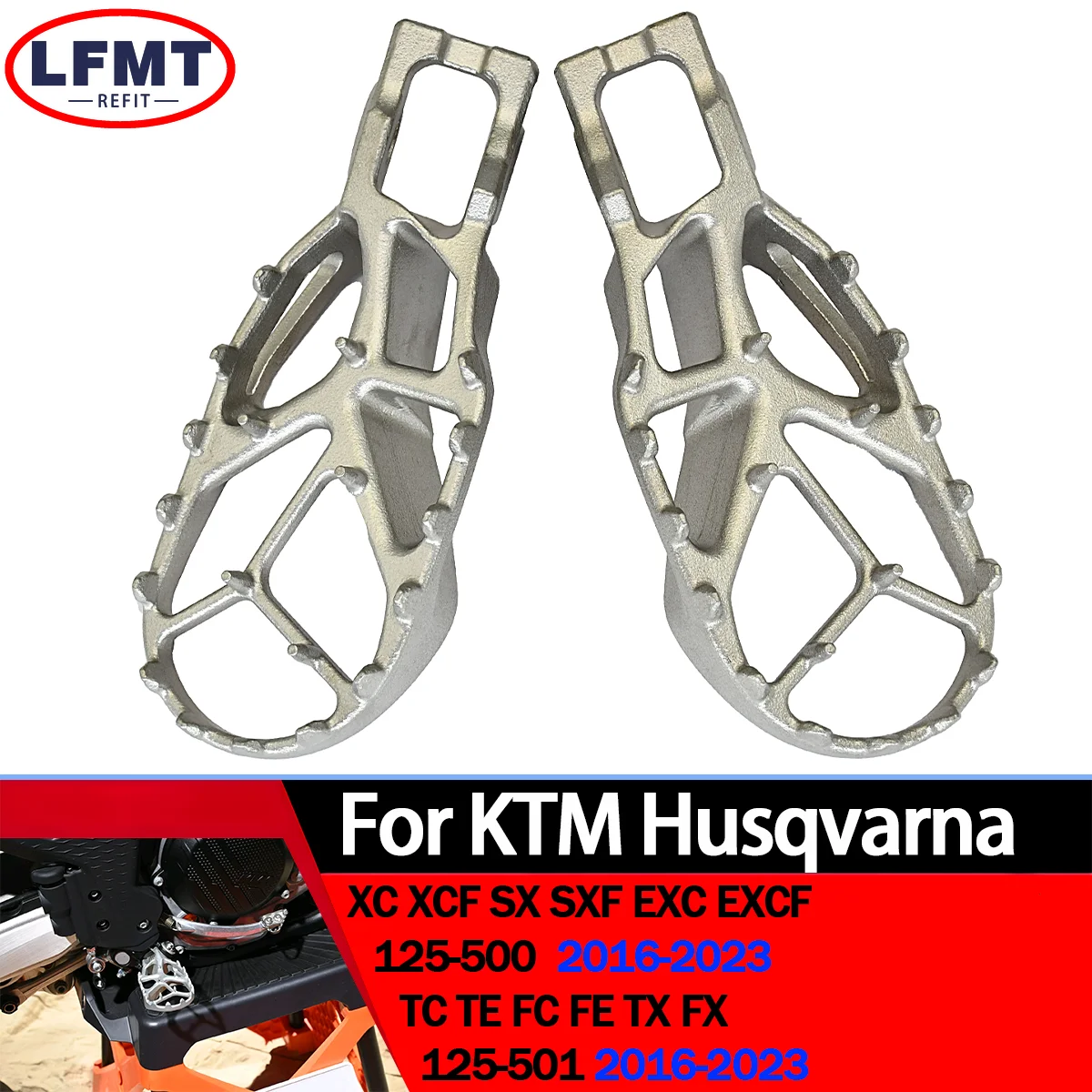 

Motorcycle stainless steell Foot Pegs Rests For KTM 85SX SXF XCF EXC EXCF XC Husqvarna FC TX FX TC FE 125-500 2016-2023 MOTO