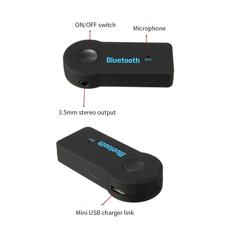 Adattatore trasmettitore ricevitore Bluetooth 5.0 Wireless 3 in 1 adattatore USB ricevitore Audio caricabatteria da auto Bluetooth Aux per auto per