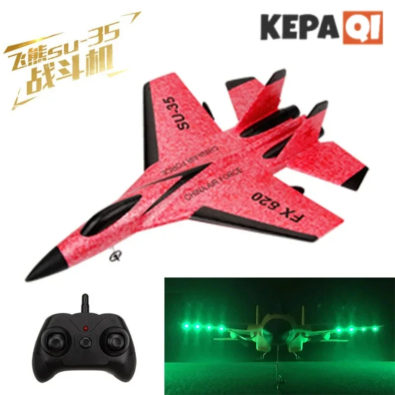 Fx620 Su35 avión planeador de Control remoto, modelo de juguete de ala fija, Avión de espuma de 2,4 ghz y 2 canales, juguete eléctrico para niños