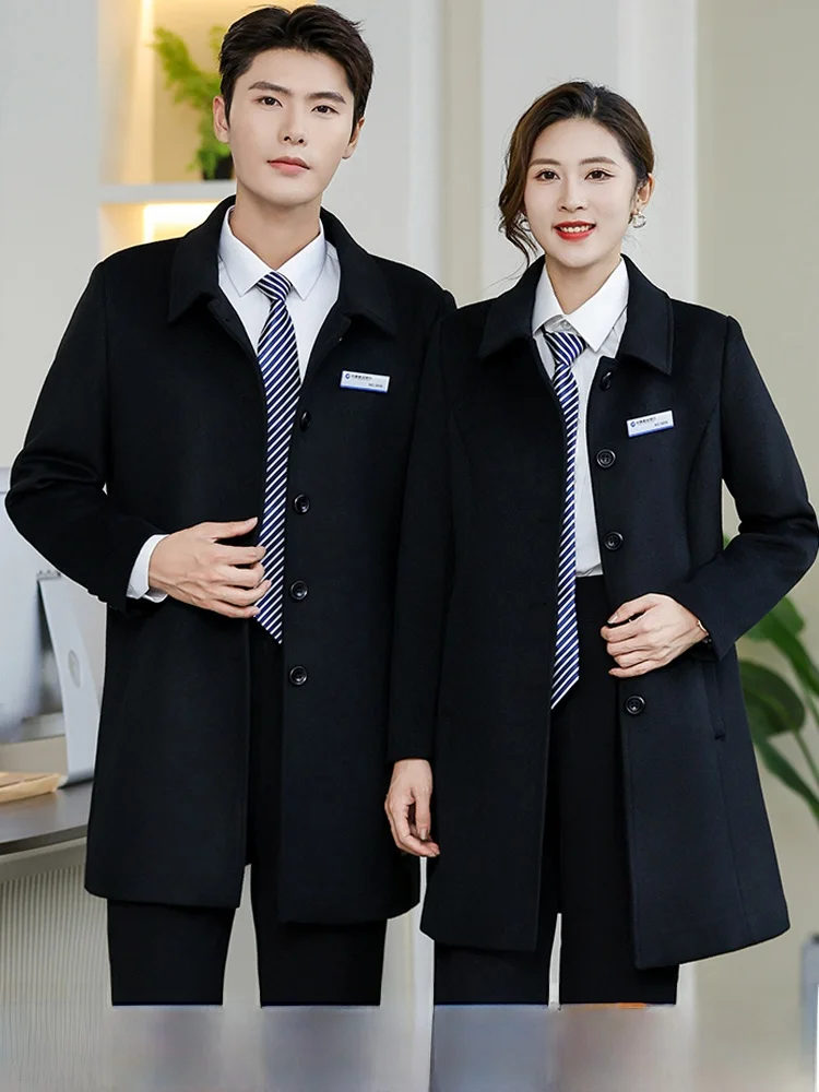 

Profional Woolen Coat Work orms for S in Real Estate 4S Stores And Hotels Mid-LengthOL Sle Thiened Long Sve