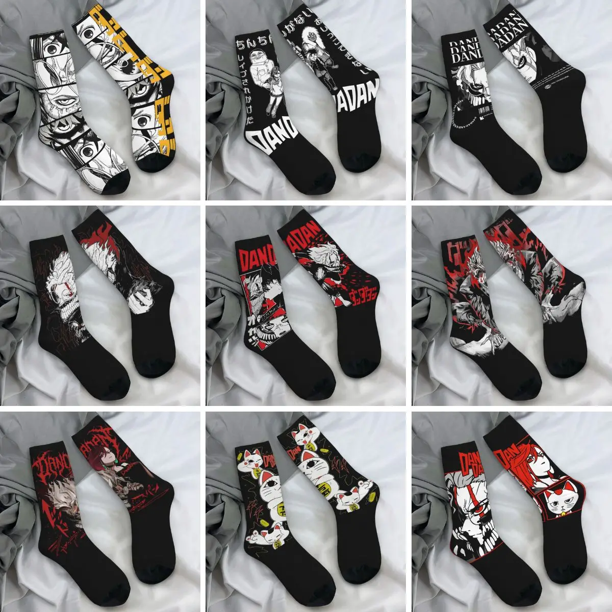 Men Socks Dandadan Turbo Granny Stockings Autumn Casual Warm Soft Socks Custom Skateboard Anti Slip Socks