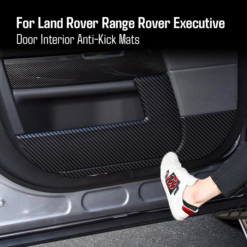 

For Land Rover Range Rover Executive 2019-2024 Car Door Anti-kick Pad Carbon Fiber Leather Protection Film Decorative Stickers