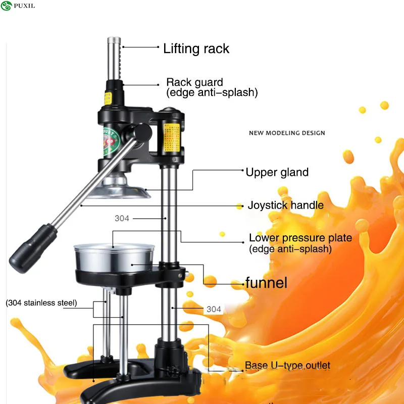 Pembuat jus buah Manual mesin kerja pembuat jus delima jeruk lemon komersial mesin penekan untuk rumah