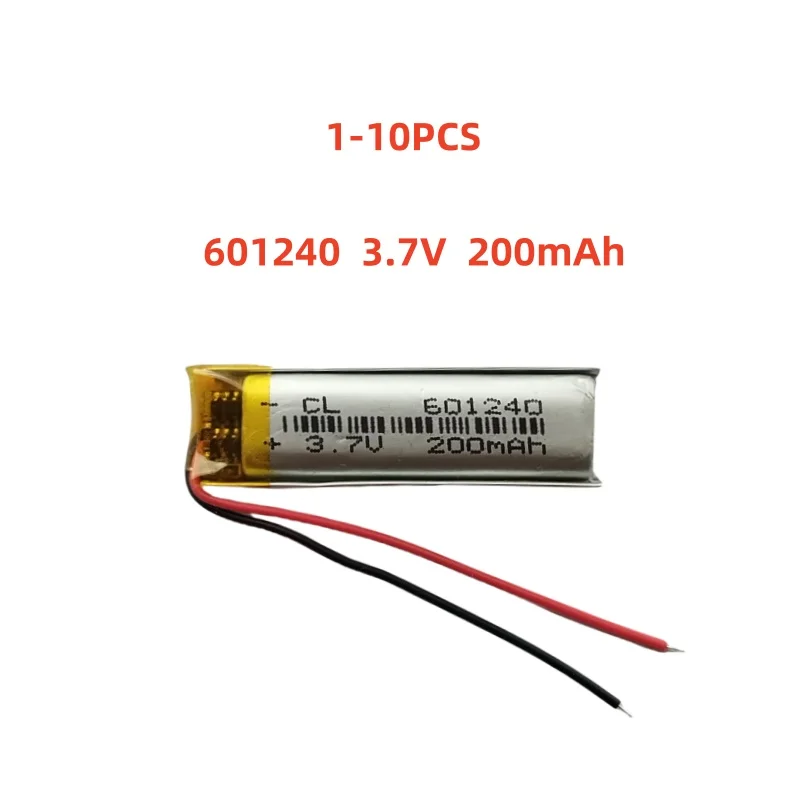 

601240 3.7V 200mAh Small Size Lipo Rechargeable Battery Lithium Polymer For MP3 Bluetooth MID headset headphone video pen