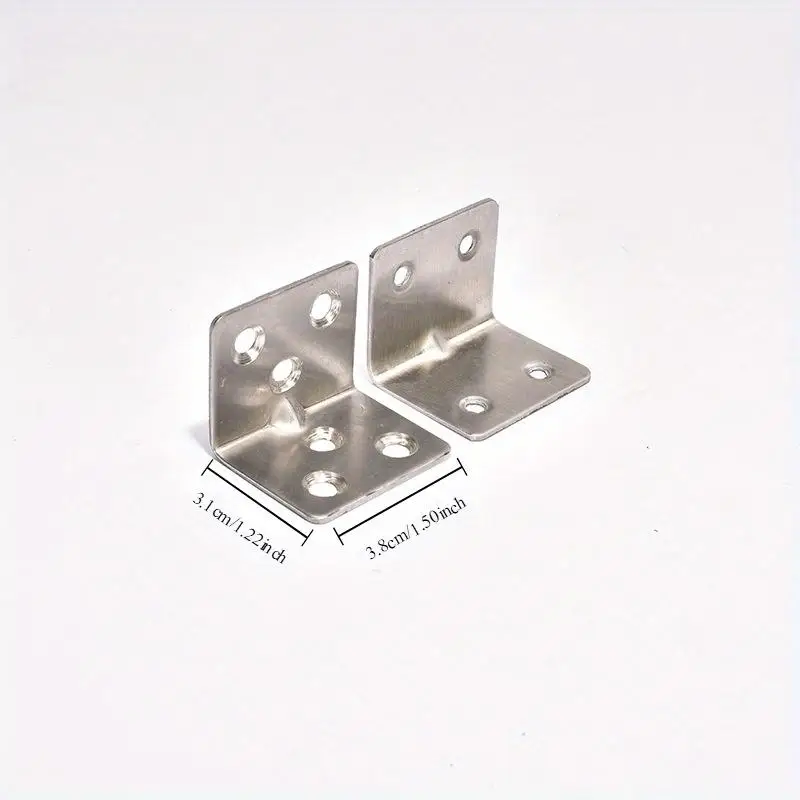 For Furniture Shelves 10pcs Stainless Steel Right Angle Brackets 90 Degree L Shaped Support Metal Joint Corner Braces