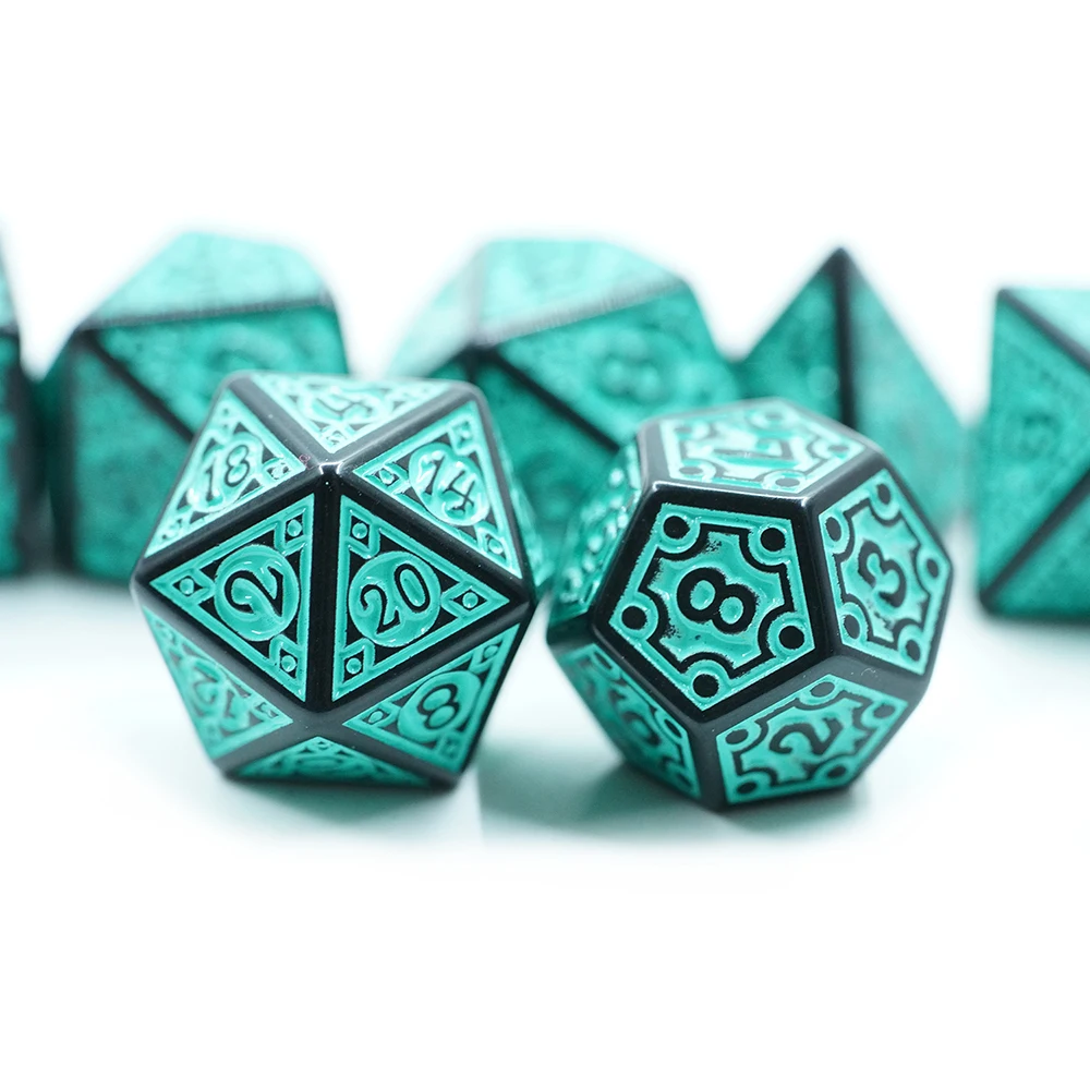 7 قطع/مجموعة نرد أكريليك مريح متعدد الألوان للاستخدام العائلي والألعاب DND #4