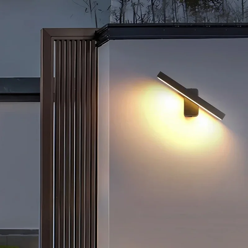 مستشعر حركة للتدوير الجدار مصباح IP65 مقاوم للماء في الهواء الطلق الجدار الخفيفة الألومنيوم فيلا مدخل فناء الشرفة حديقة الإضاءة #5