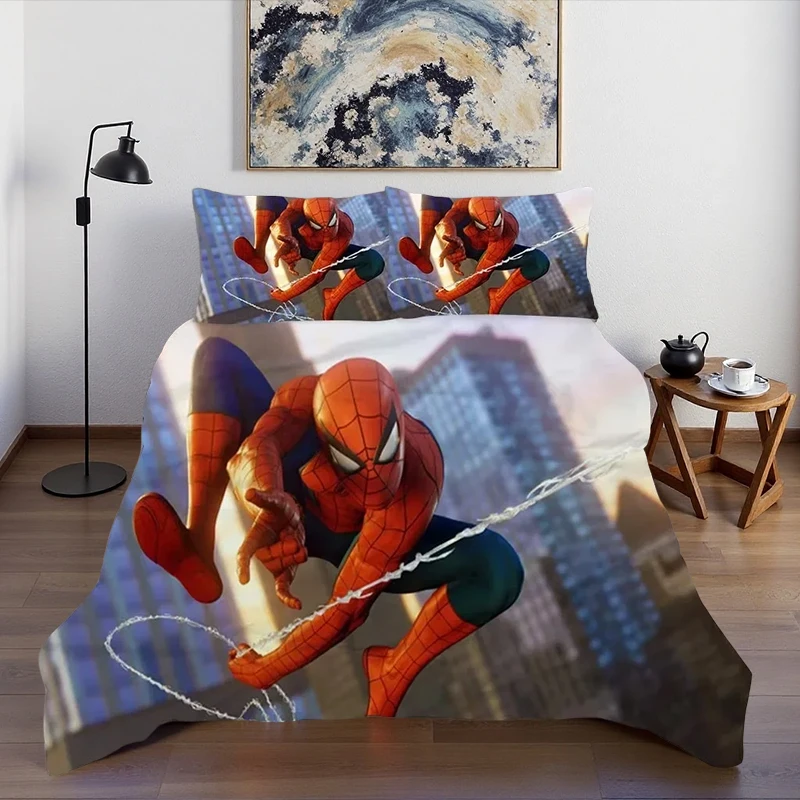 new-marvel-comics-spider-man-anime-bedding-set-including-pillowcases-duvet-cover-full-size-3pcs-set-suitable-both-kids-adults