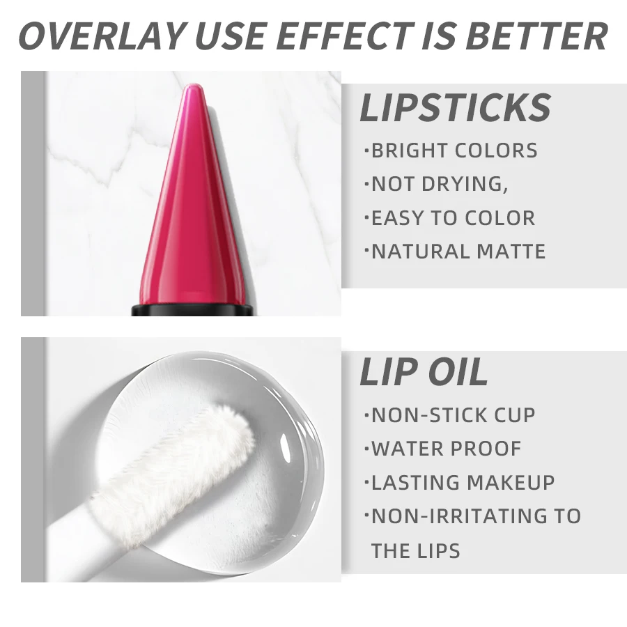 Black Matte 2 In 1  Double Head Lipstick Lip Coat Set Waterproof Coat 24HR Korean Makeup Gifts High Pigment Lip Tint Plumper