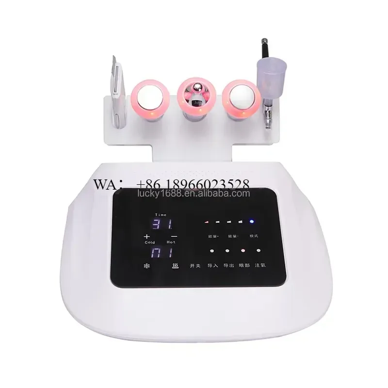 WMWMNU Portable 5-in-1 Oxygen Facial Lifting Tightening Beauty Device Ultrasonic Face Massager with Hot