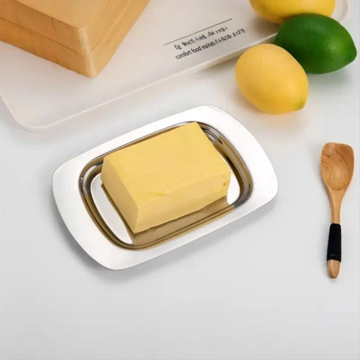 A67T NEW Butter Dish, Stainless Steel Butter Dish with Lid - Solid Cheese/Butter Container - Butter Cheese Storage Box
