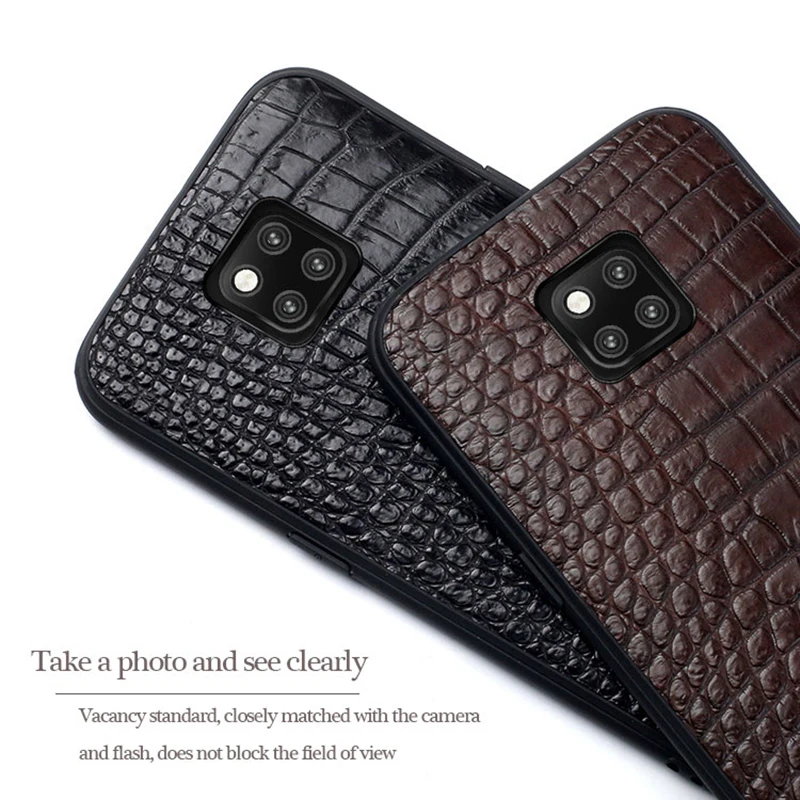 Genuine Leather Phone case For Huawei P30 pro P20 lite P10 Luxury Business crocodile cover For Mate 20 pro 10 lite honor v30 8x