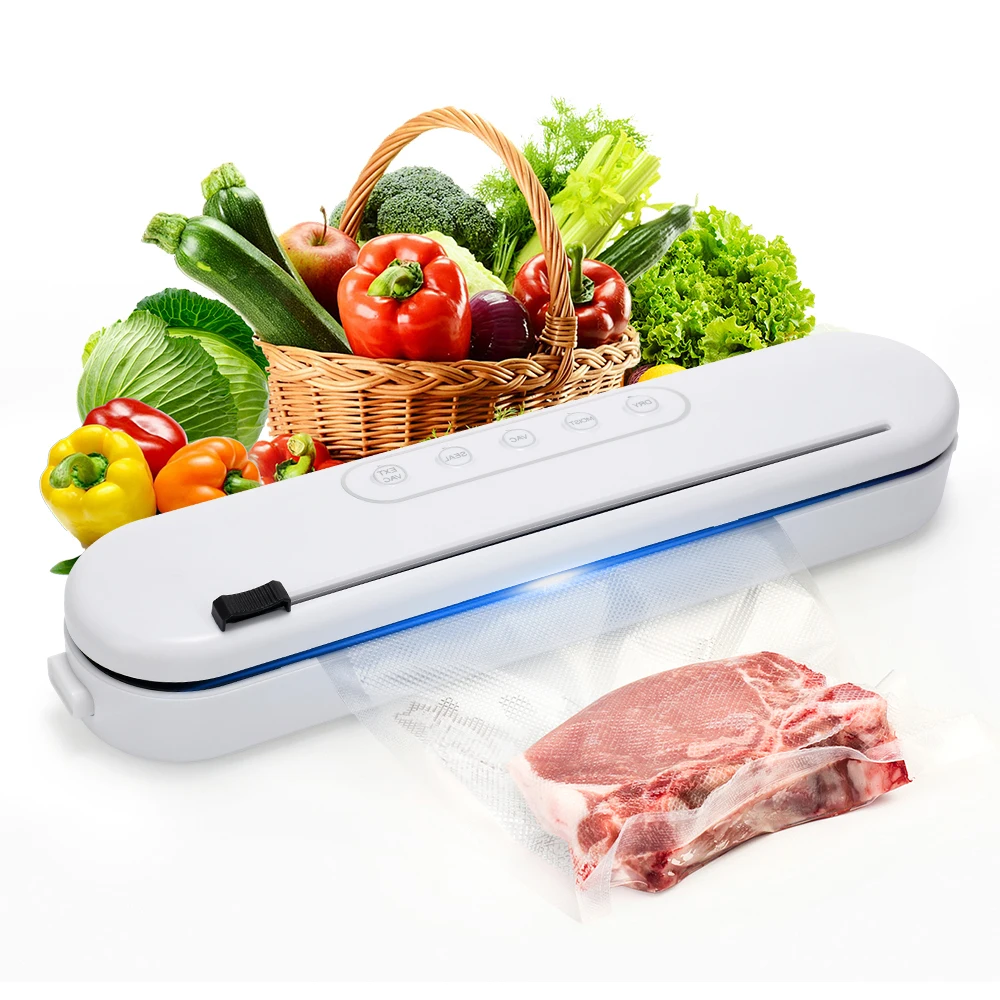 

Vacuum Sealing Machine Household Dry/Wet Food Meat Sealer for Food/Fruit Preservation Built-in Cutter Kitchen Food Storage Seal